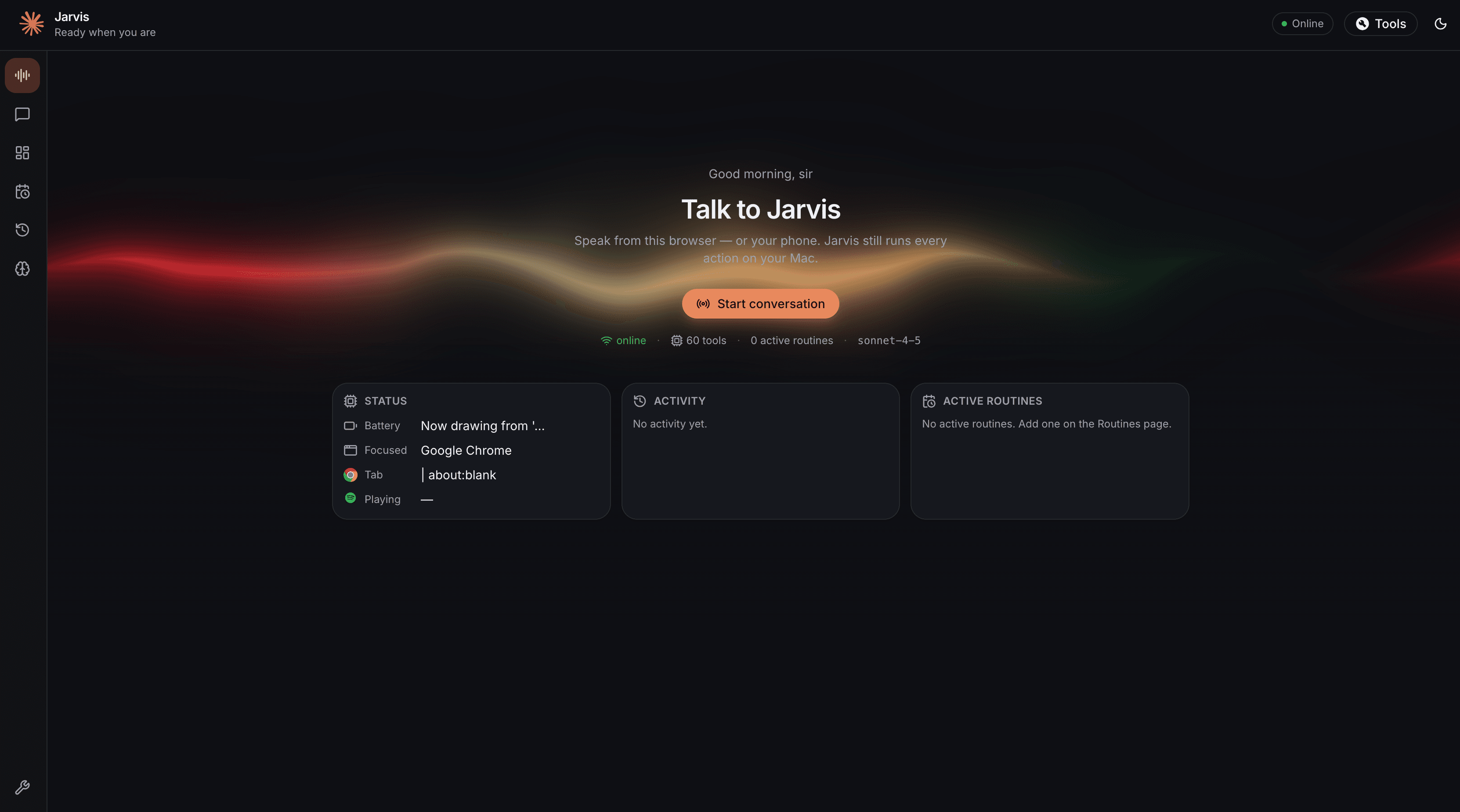 Jarvis screenshot